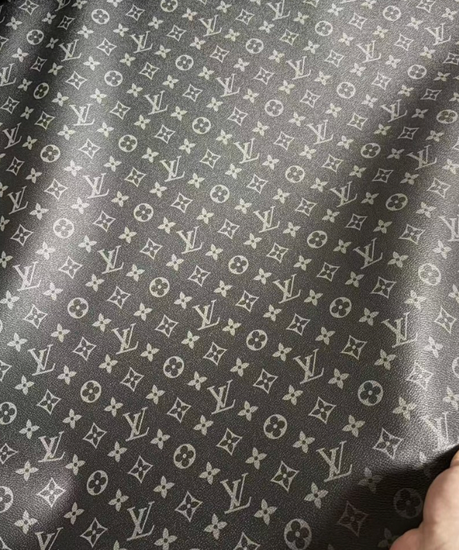 Classic black grey Louis Vuitton LV Designer Leather custom leather fabric for bag leather, sofa leather