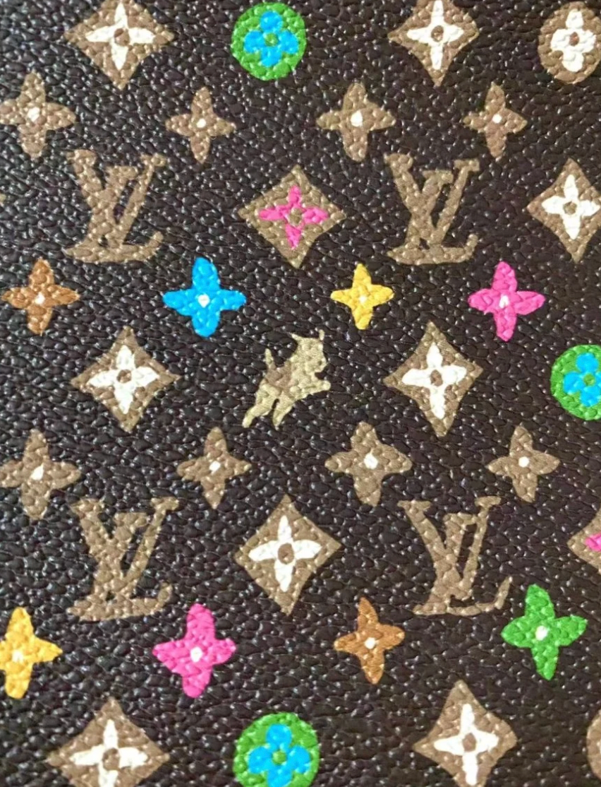 New Brown Tyler the creator LV Designer Leather Fabric for Bag Custom Sneakers Handmade DIY