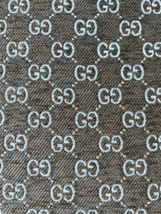 Brown Gucci Chenille Sofa Upholstery Fabric for Beach Bag Furniture Custom