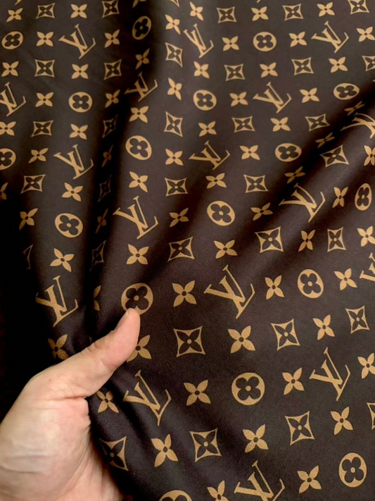 New Chocolate Louis Vuitton Suede Fabric Upholstery Car Interior DIY Motor Seat Cover