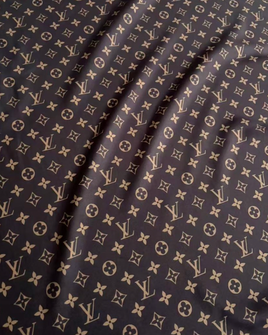 New Chocolate Louis Vuitton Suede Fabric Upholstery Car Interior DIY Motor Seat Cover