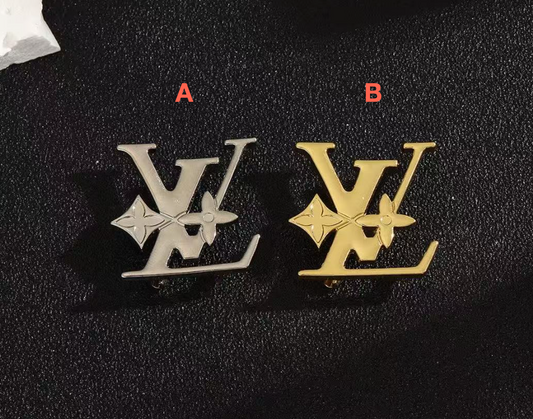 Vintage LV Inspired Brooches, Retro Luxury Pins for Women