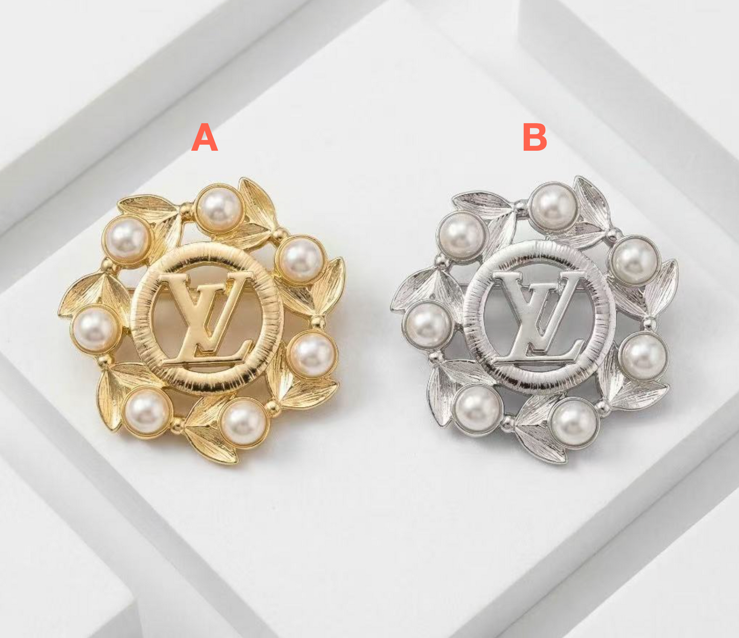 Vintage LV Inspired Brooches, Retro Luxury Pins for Women