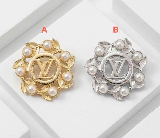 Vintage LV Inspired Brooches, Retro Luxury Pins for Women