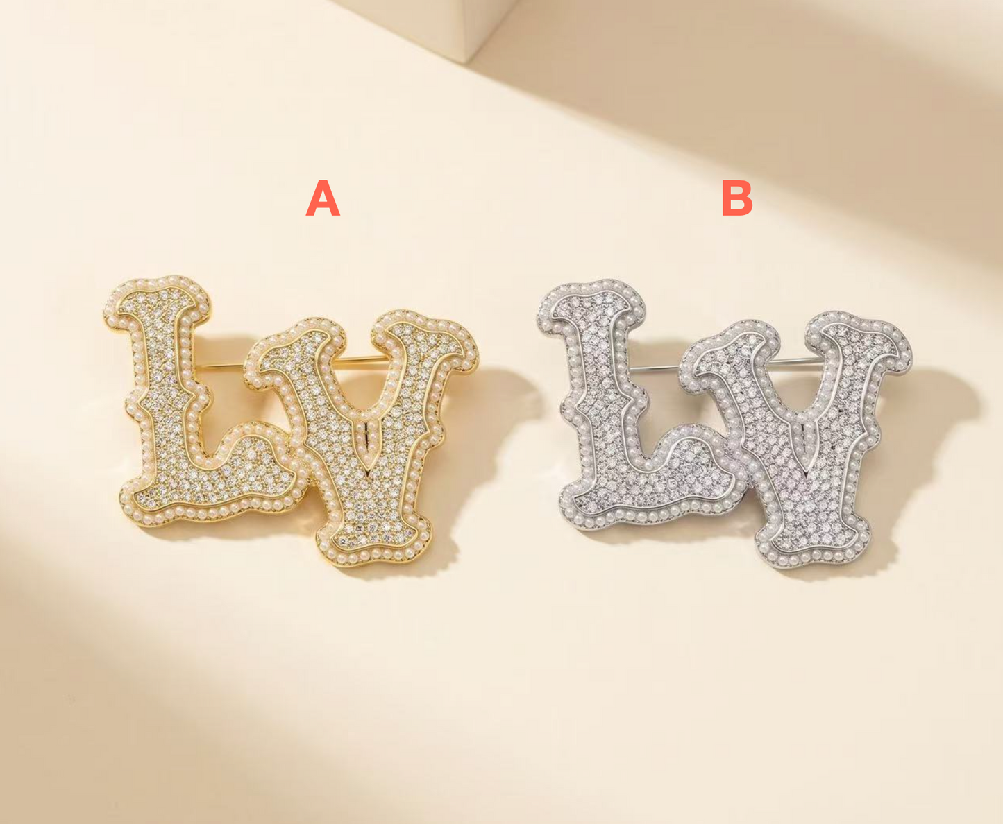 Vintage LV Inspired Brooches, Retro Luxury Pins for Women