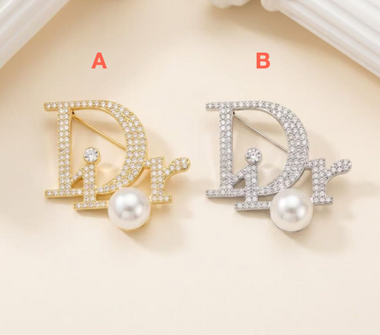 Vintage Dior Inspired Brooches, Retro Luxury Pins for Women