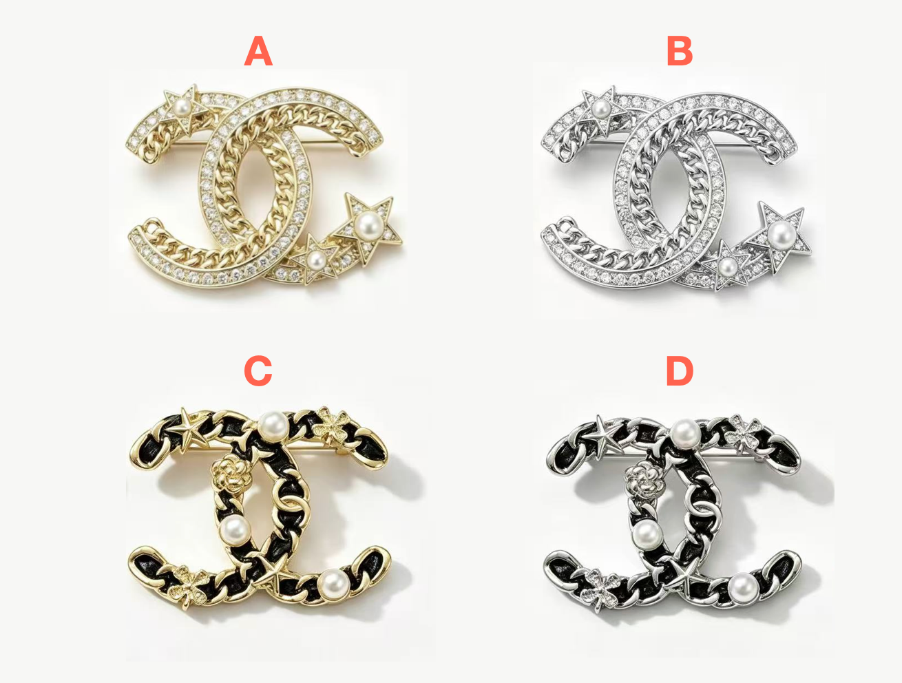 Vintage Chanel-Inspired Brooches, Retro Luxury Pins for Women