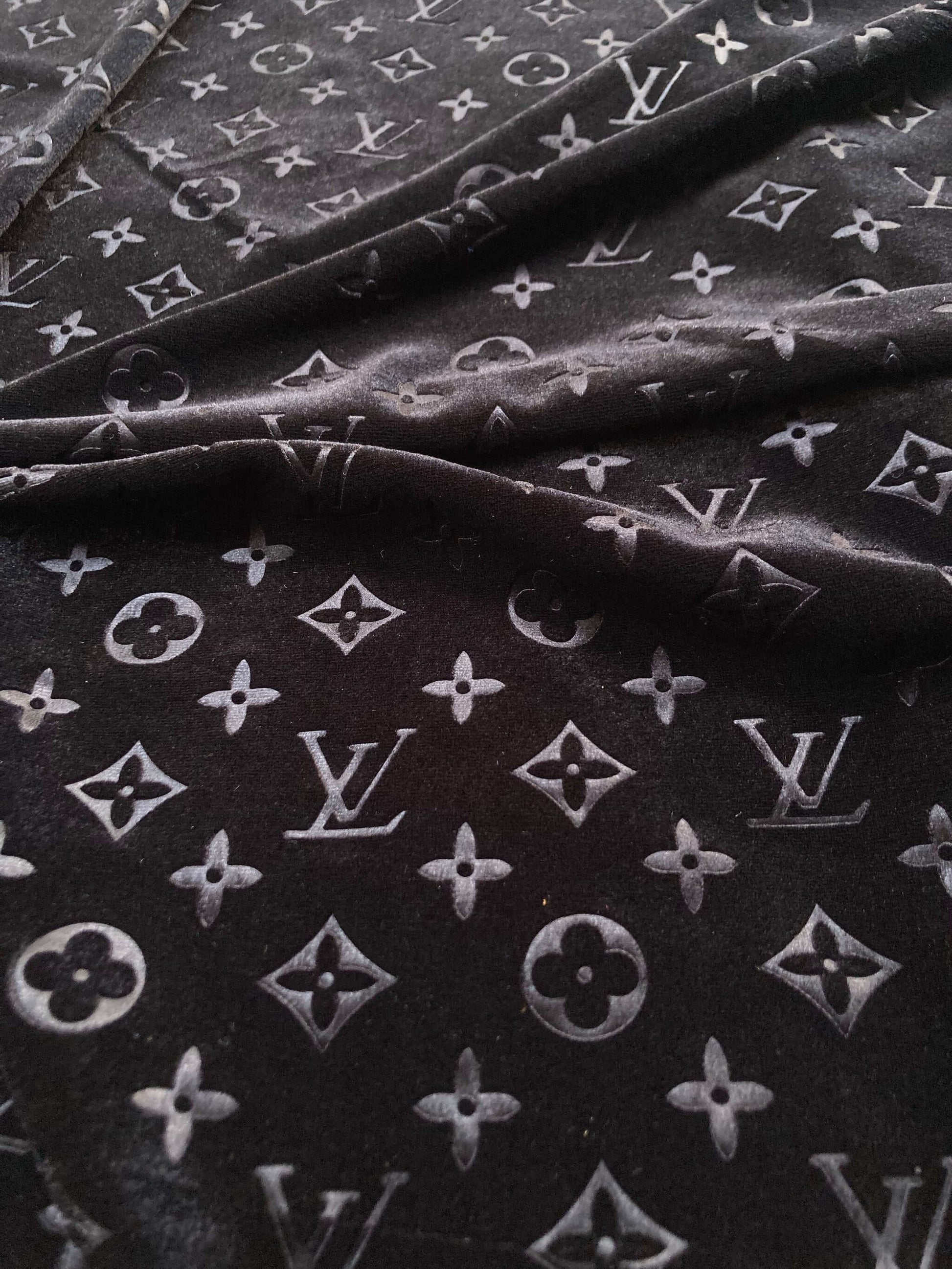 Black LV Velvet Sneaker Fabric