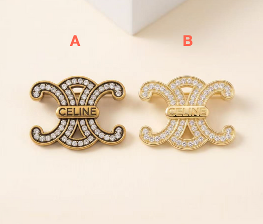 Vintage Celine Inspired Brooches, Retro Luxury Pins for Women