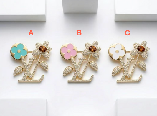 Vintage LV Inspired Brooches, Retro Luxury Pins for Women