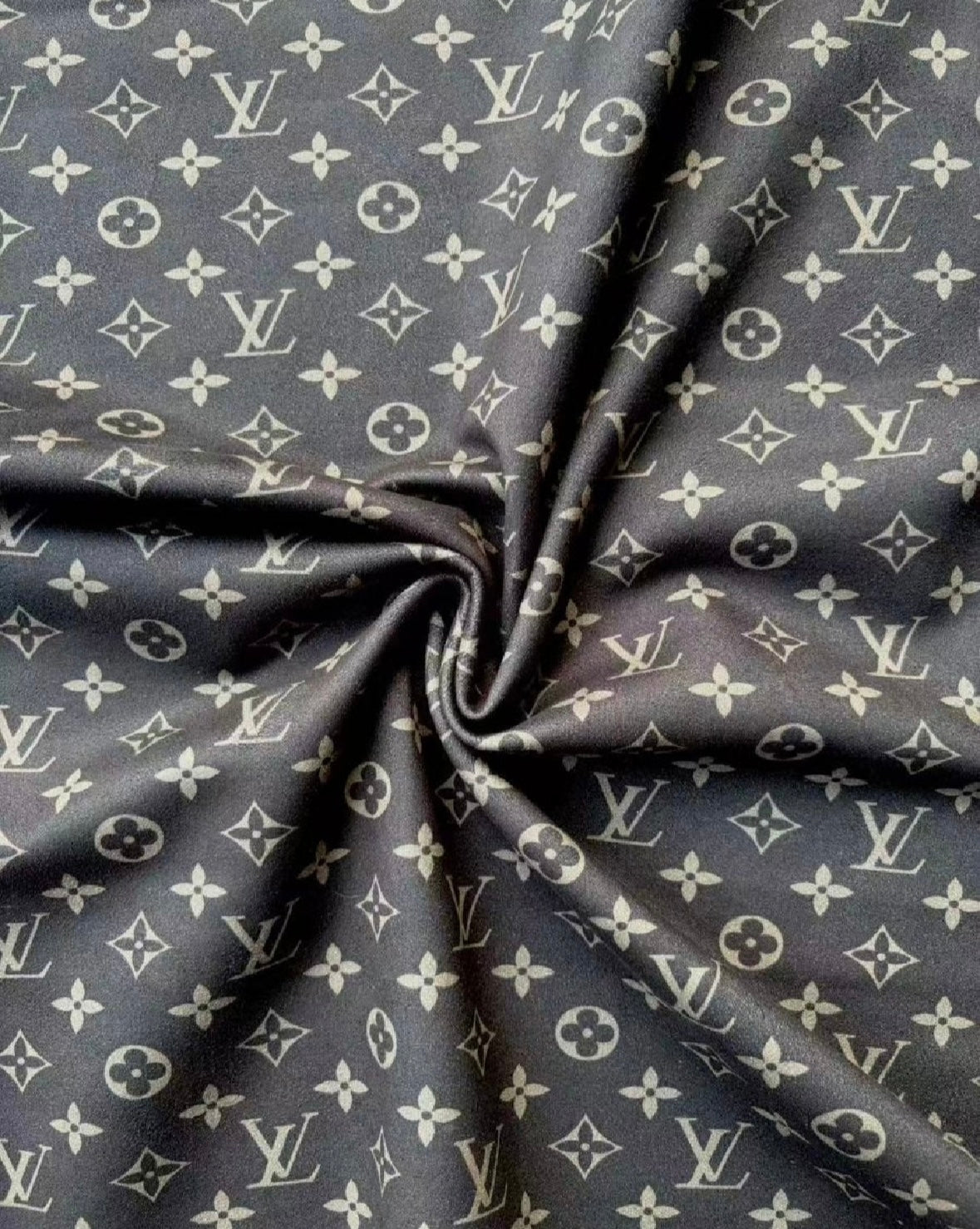 Black Grey Louis Vuitton Suede Stretchy Car Headliner DIY Upholstery Fabric