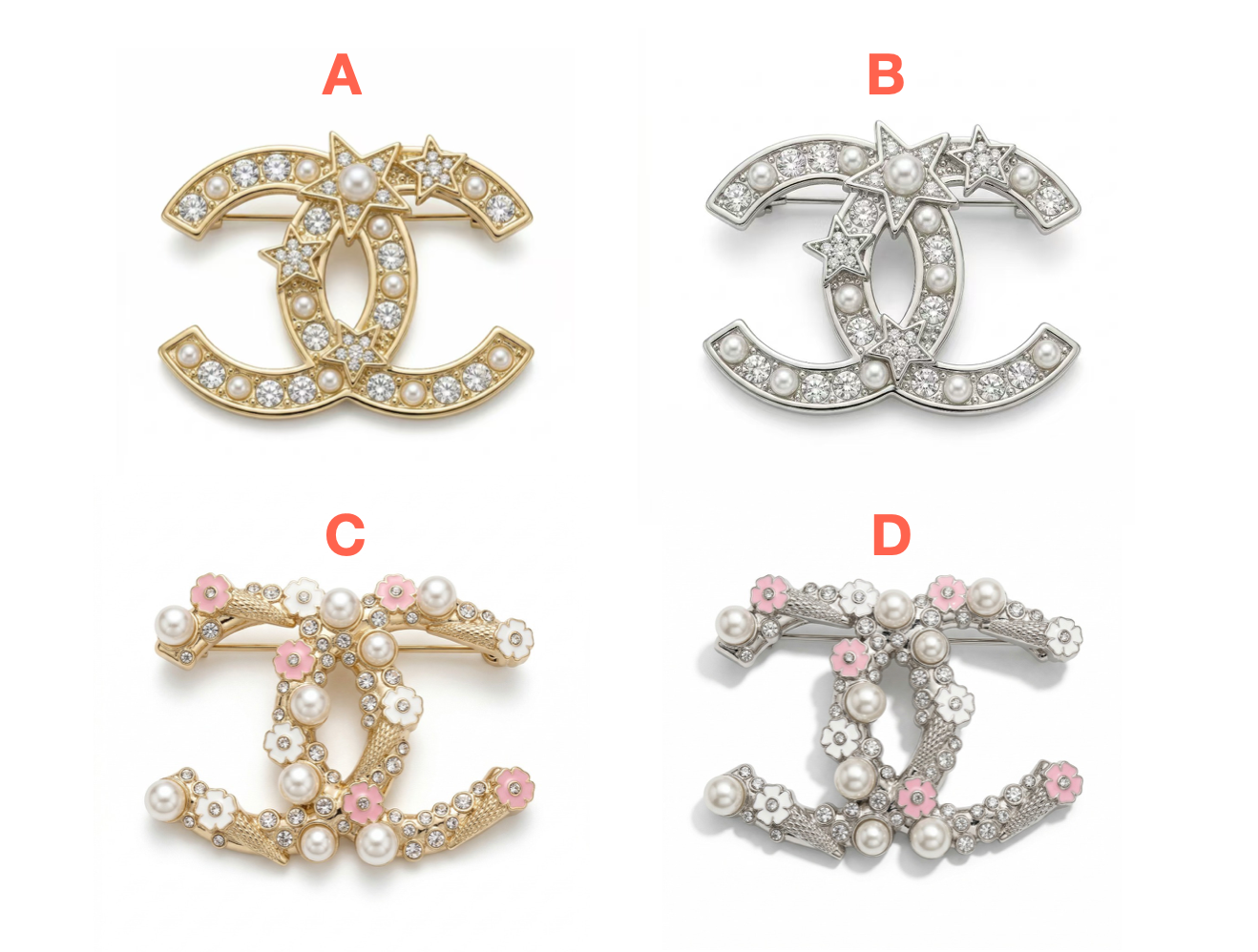 Designer Inspired Chanel Brooches for Women