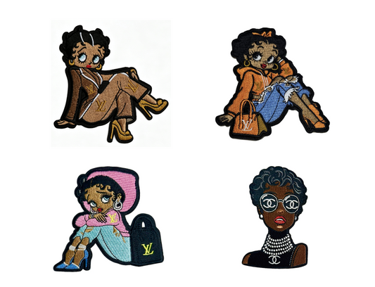 Designer Inspired Betty Boop & Girl Luxury Embroidered Patches