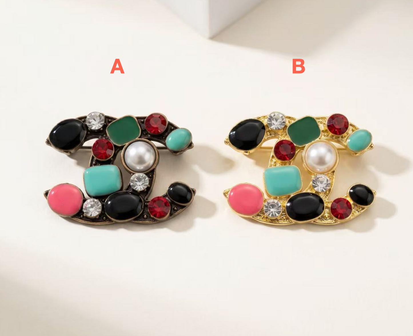 Vintage Chanel-Inspired Brooches, Retro Luxury Pins for Women