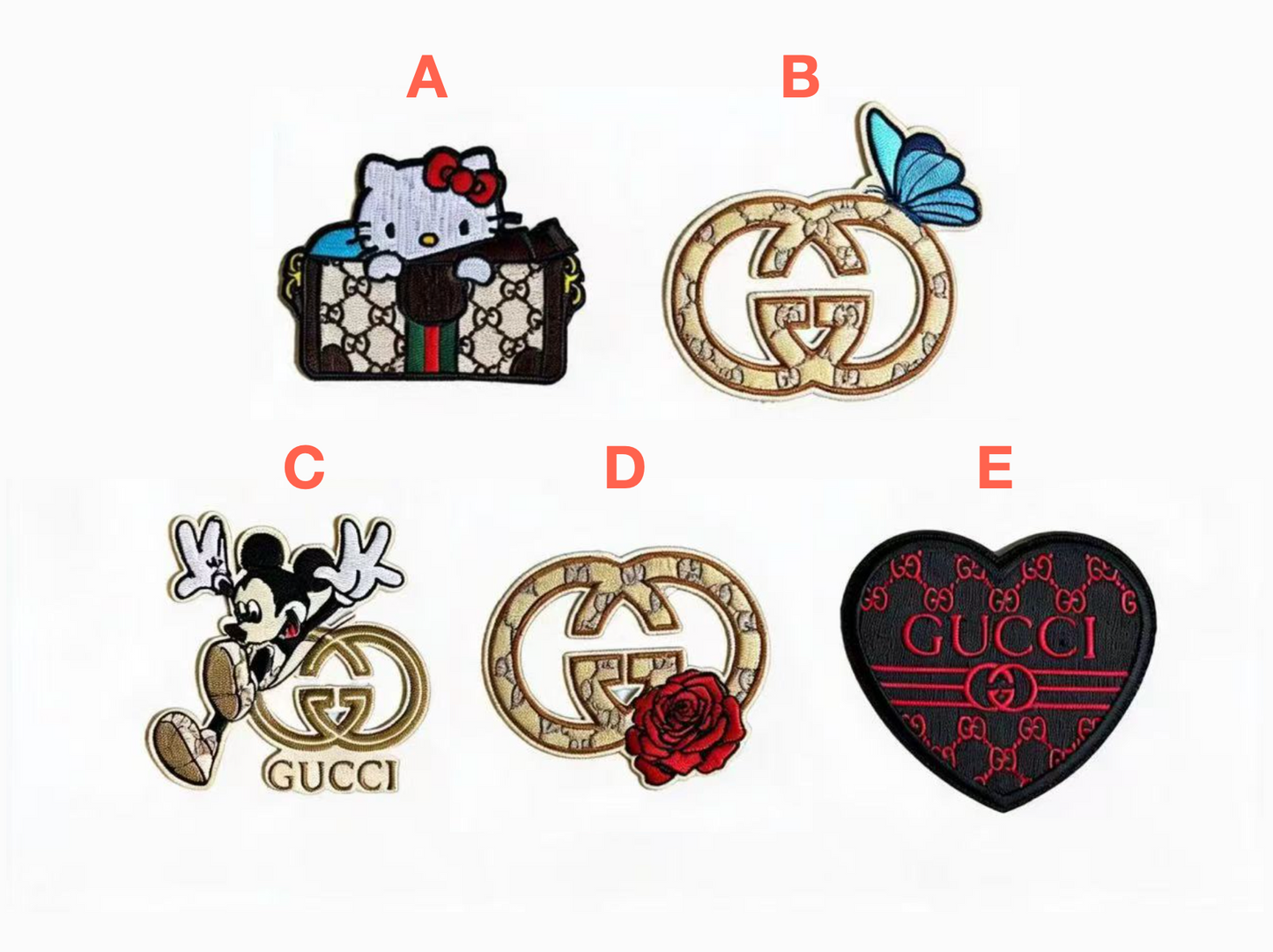 Embroidery Gucci GG Patches Custom Clothing Jackets