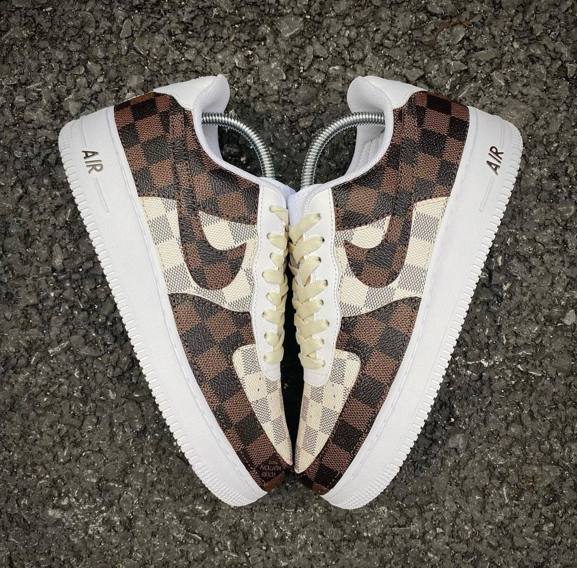 Damier LV Custom Sneakers Air Force One for Man