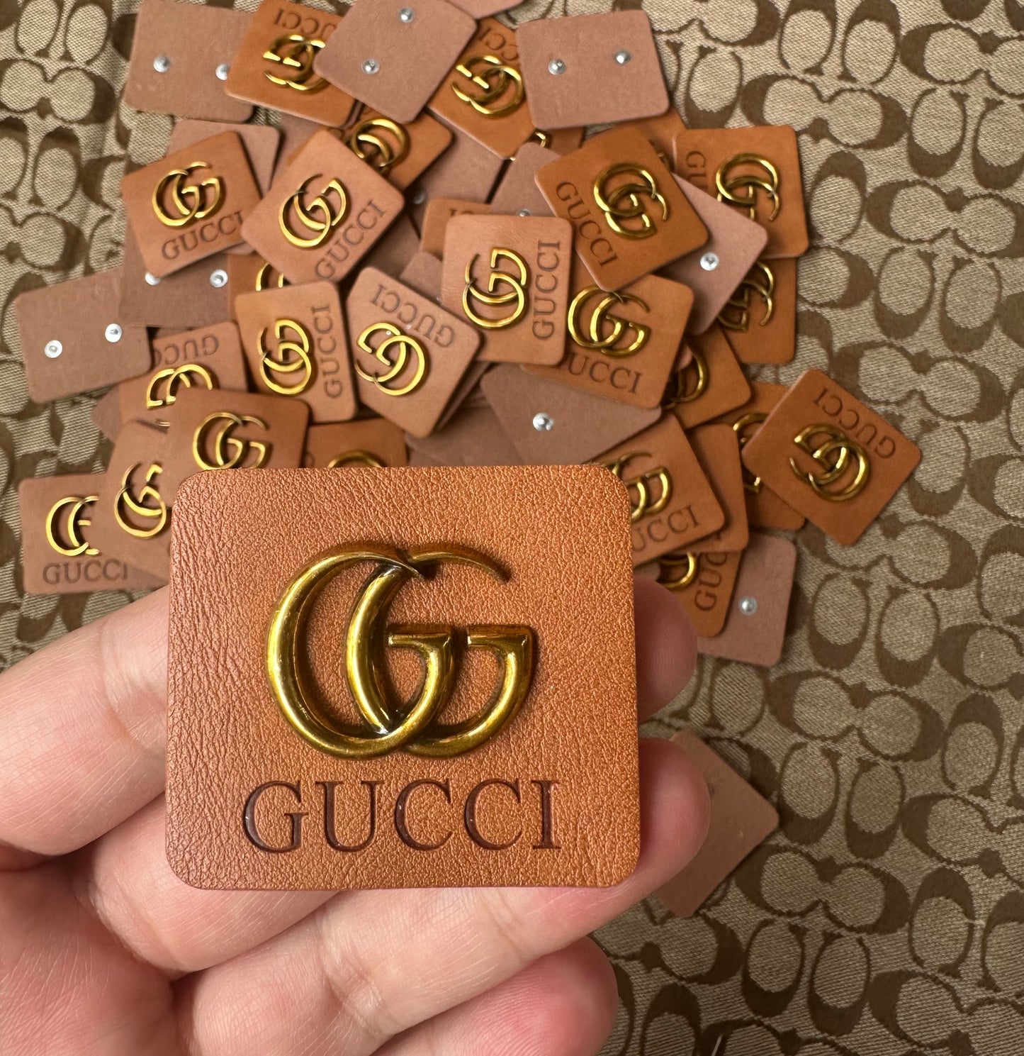 Gucci Vintage Leather Tag Label Patch for Handmade Crafts DIY