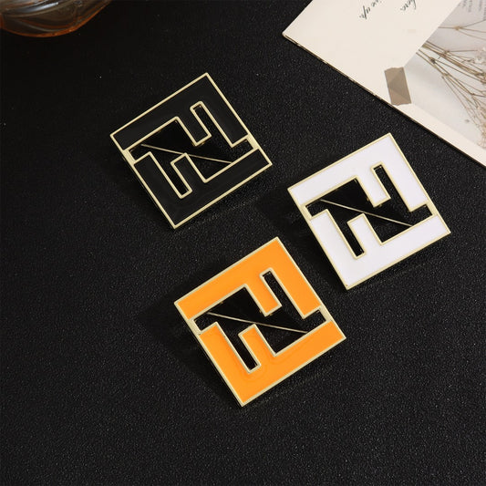 Vintage Fendi FF Brooches, Retro Luxury Pins for Women