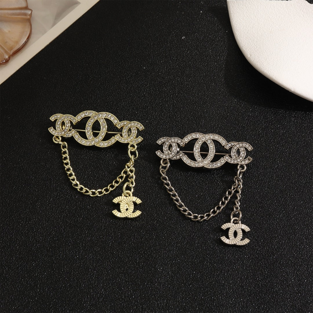 Vintage Chanel-Inspired Brooches, Retro Luxury Pins for Women
