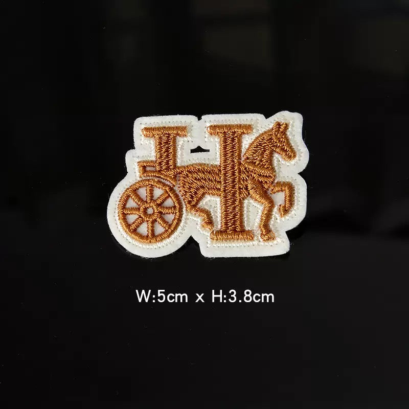Embroidery Hermes Patches Custom Clothing Jackets