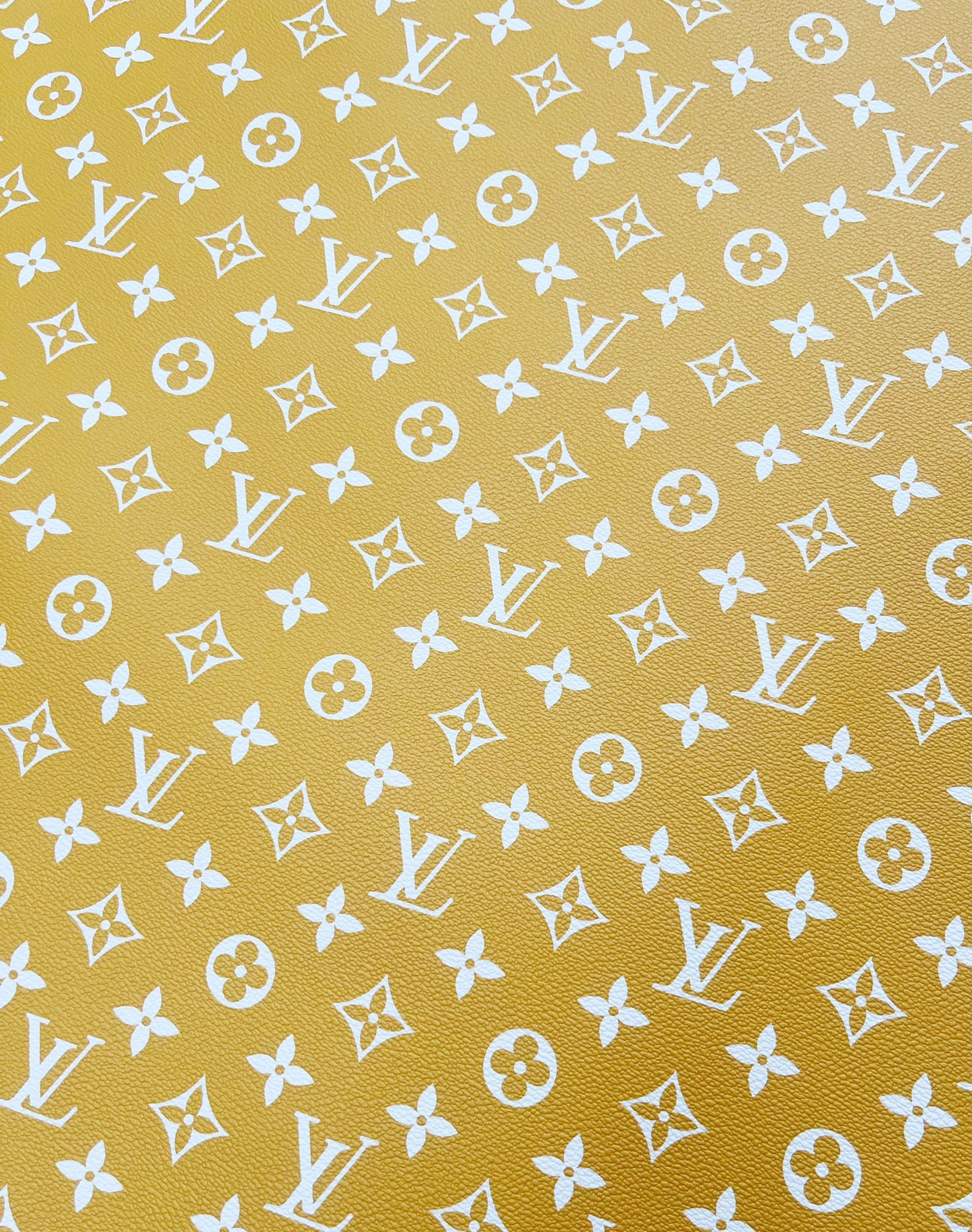 Yellow white LV Monogram Custom Leather for Sneakers Upholstery Car