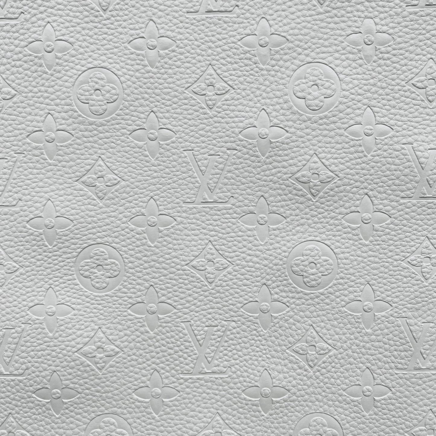 Best Quality White Embossed LV Leather Fabric for Bag Shoes Custom by Yard