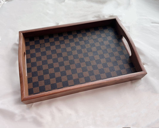 LV Damier Check Wooden Tray