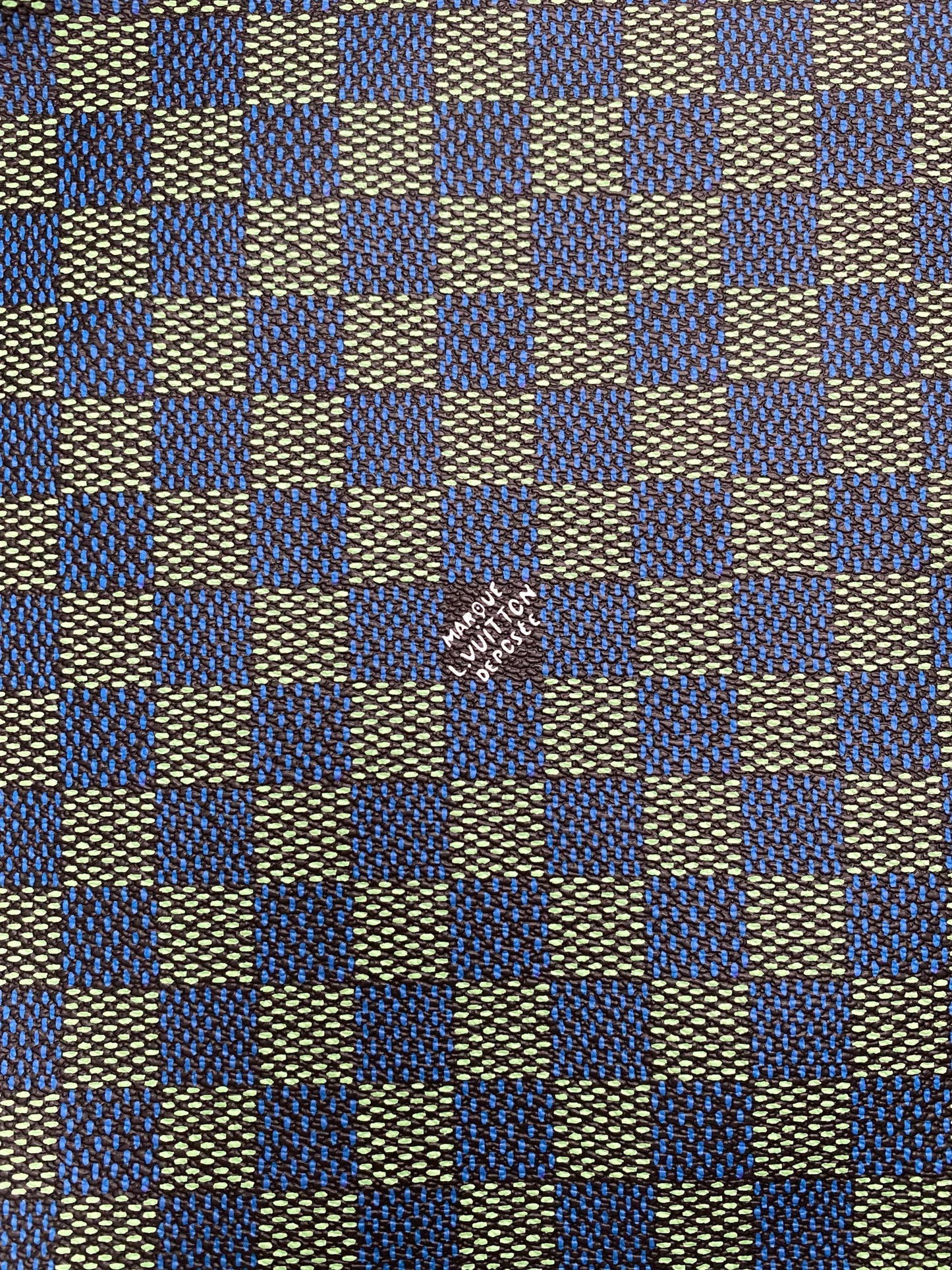 Green Blue Louis Vuitton Damier LV Leather for Handmade Custom DIY Creation Sneakers Bag