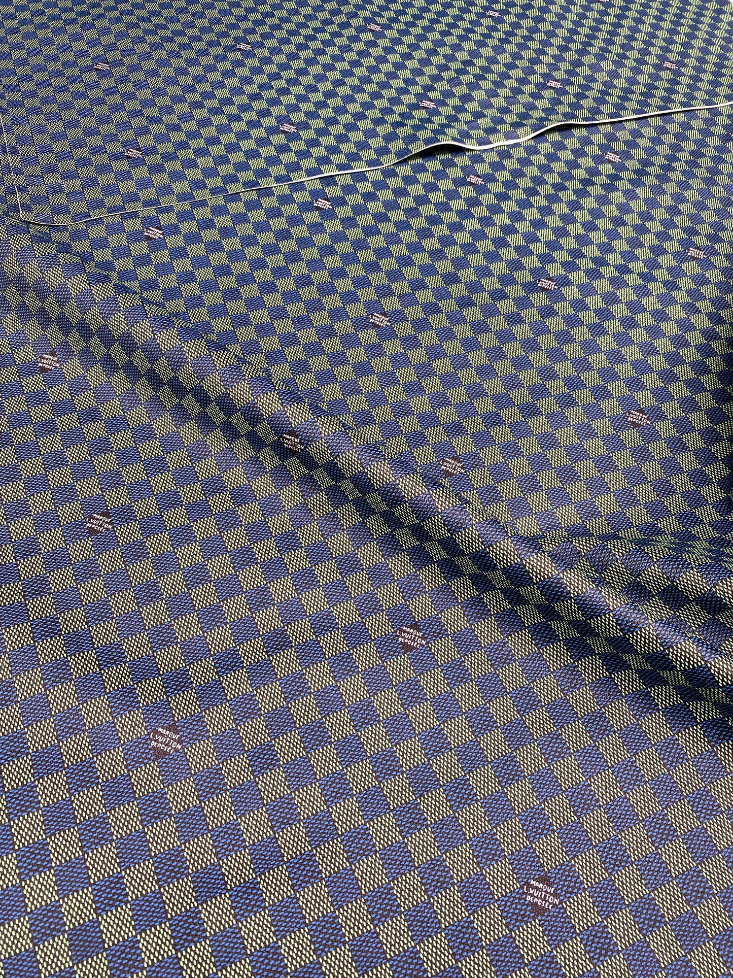 Green Blue Louis Vuitton Damier LV Leather for Handmade Custom DIY Creation Sneakers Bag