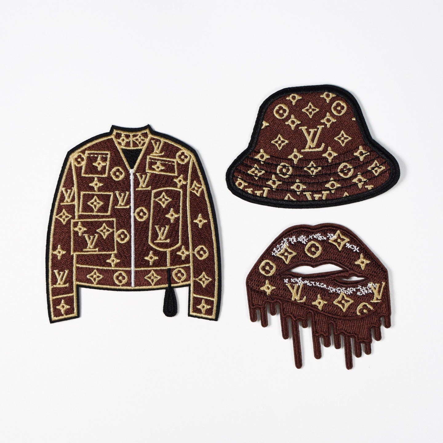 Embroidery LV Patches Custom Clothing Jackets