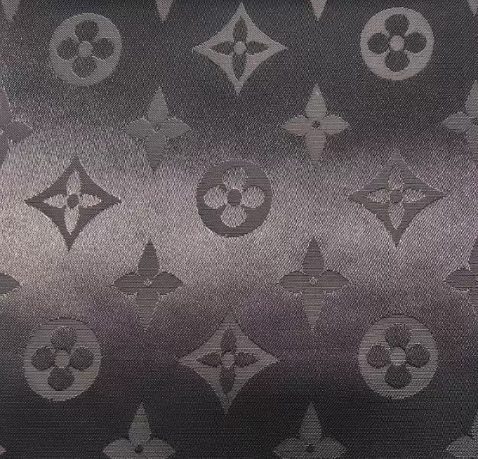 Handmade Crafts Black Silk Louis Vuitton Jacquard Nylon Fabric for DIY Custom