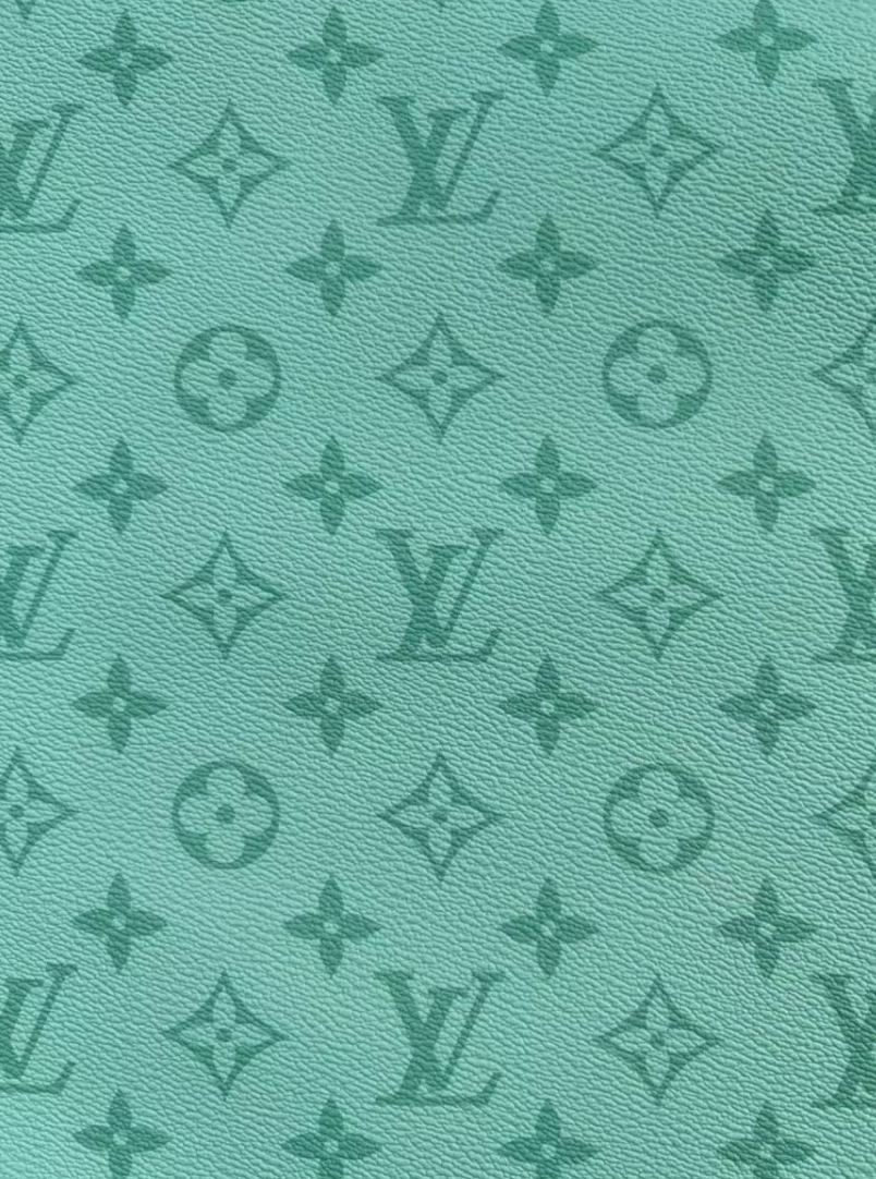 Light Green Louis Vuitton Leather Sheet Designer Fabric for Crafts DIY Hobbylobby