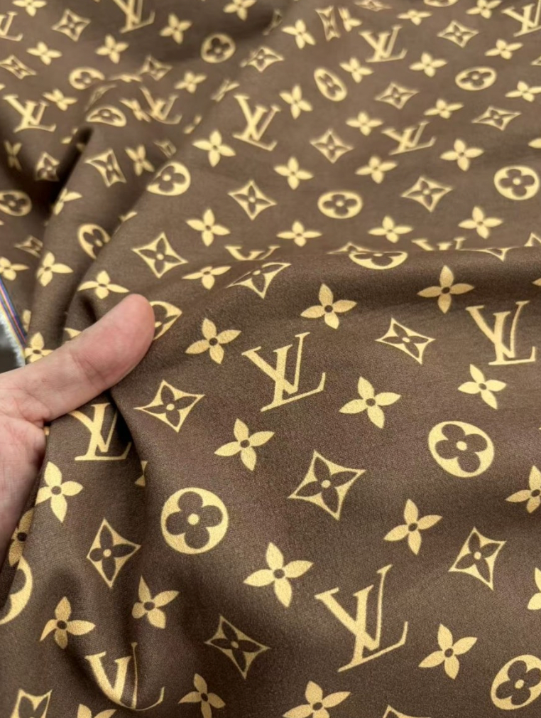 Classic Brown Louis Vuitton Suede Fabric Stretchy Velvet for Speaker Pod Cover DIY
