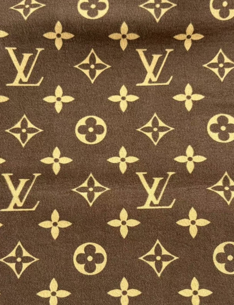 Classic Brown Louis Vuitton Suede Fabric Stretchy Velvet for Speaker Pod Cover DIY