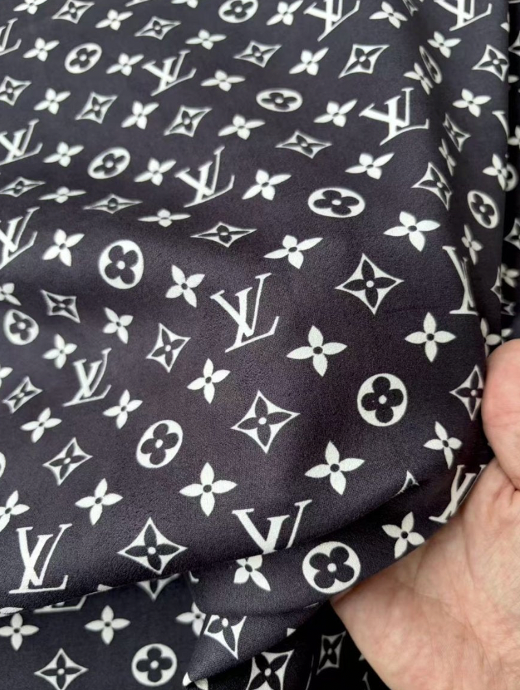 Black LV Stretchy Fabric Speaker Pod Cover Suede Fabric
