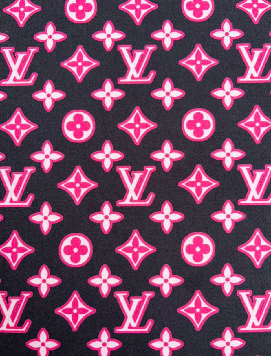 Pink Louis Vuitton LV Suede Car Headliner Upholstery Speaker Pod Cover DIY Custom Fabric