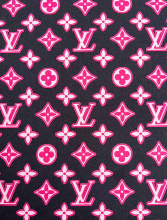 Pink Louis Vuitton LV Suede Car Headliner Upholstery Speaker Pod Cover DIY Custom Fabric