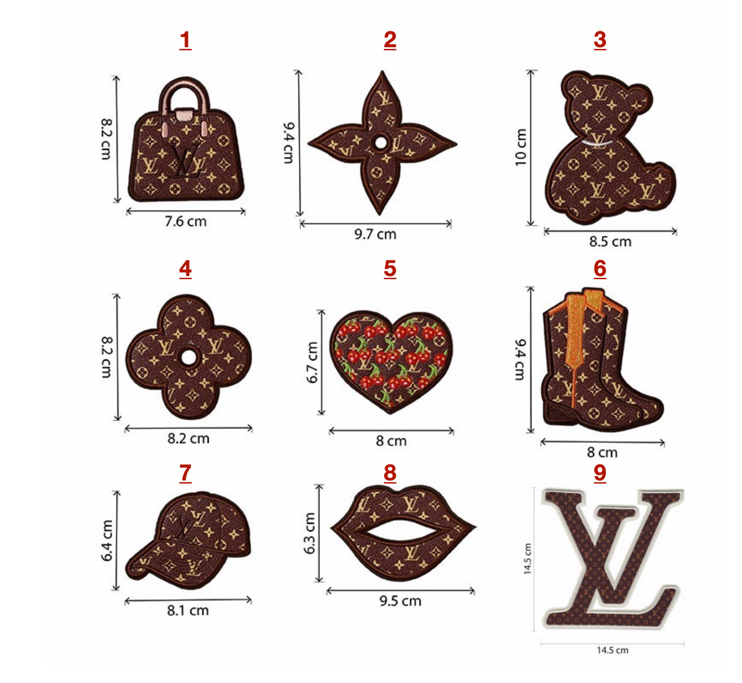 Embroidery LV Patches Custom Clothing Jackets