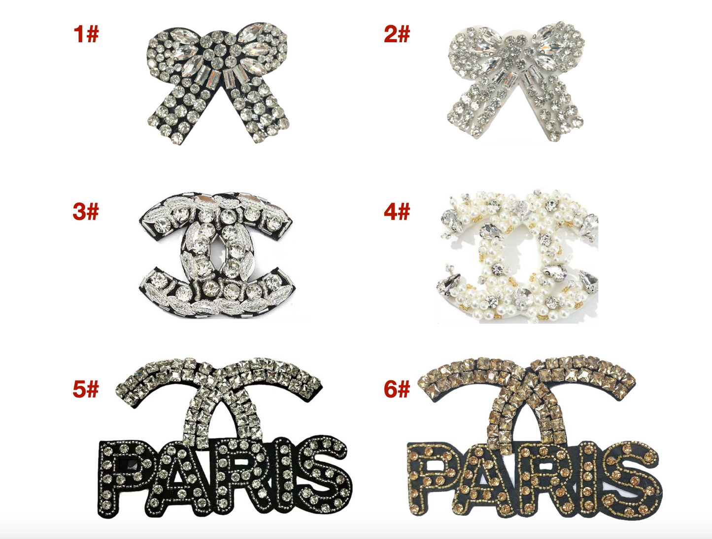 Chanel Rhinestone Patches Beaded Patches Custom Clothing Shoes For Handcraft