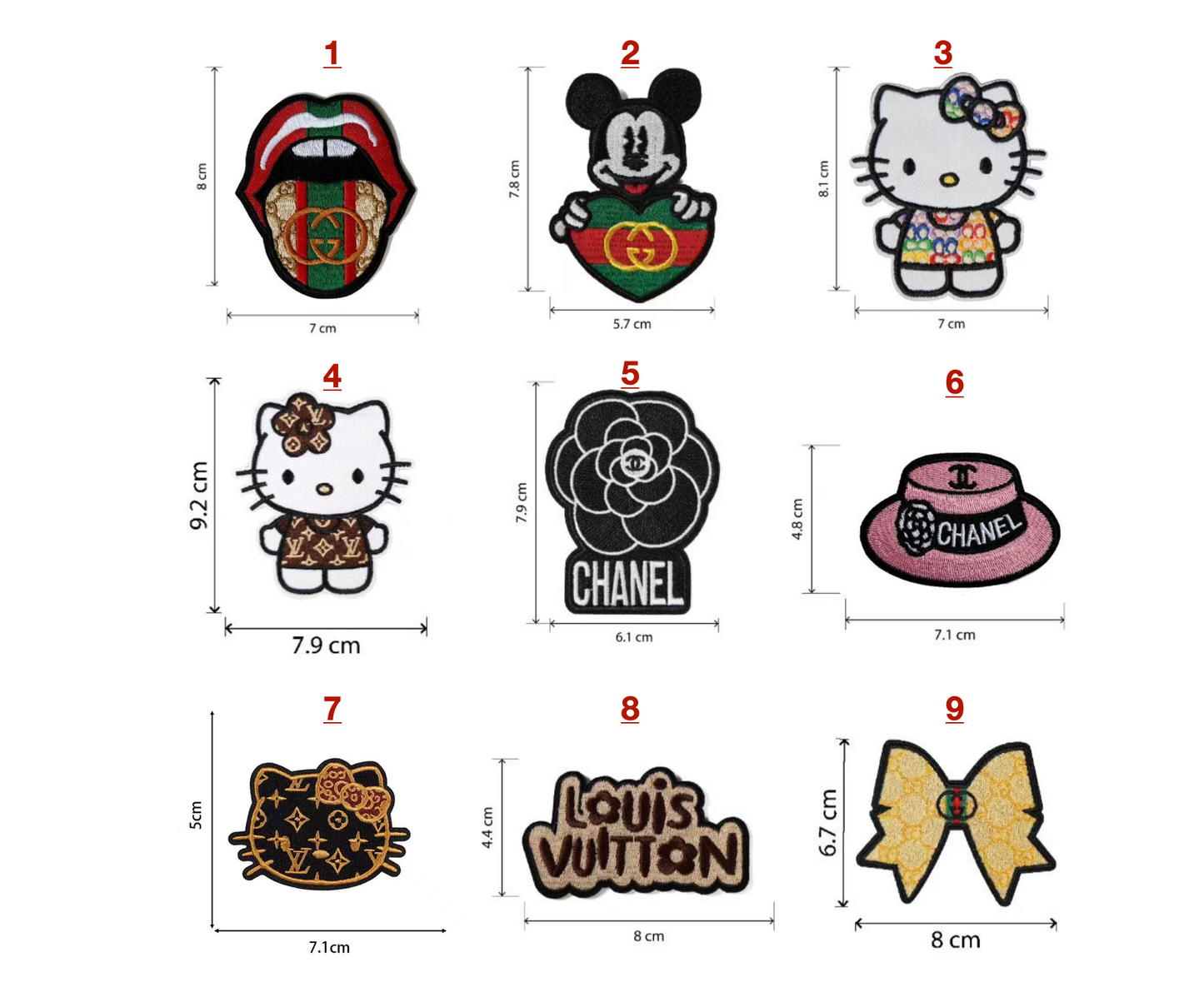 Embroidery LV Chanel Gucci patches Custom Clothing Jackets