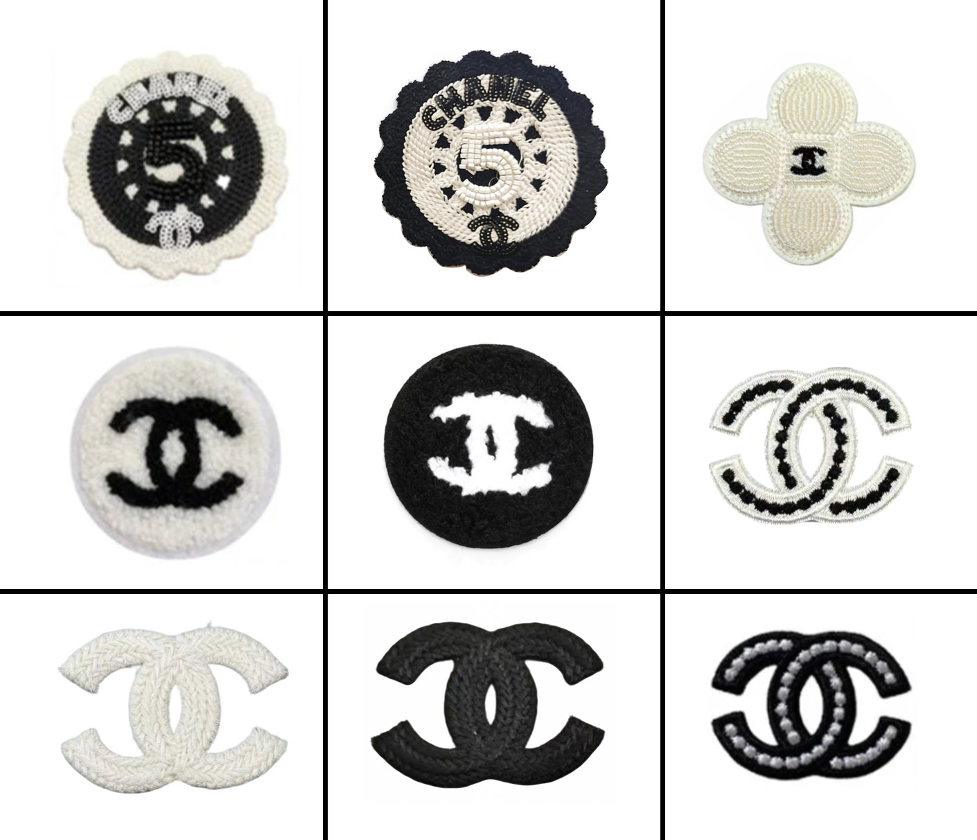 Embroidery Chanel Patches Custom Clothing Jackets