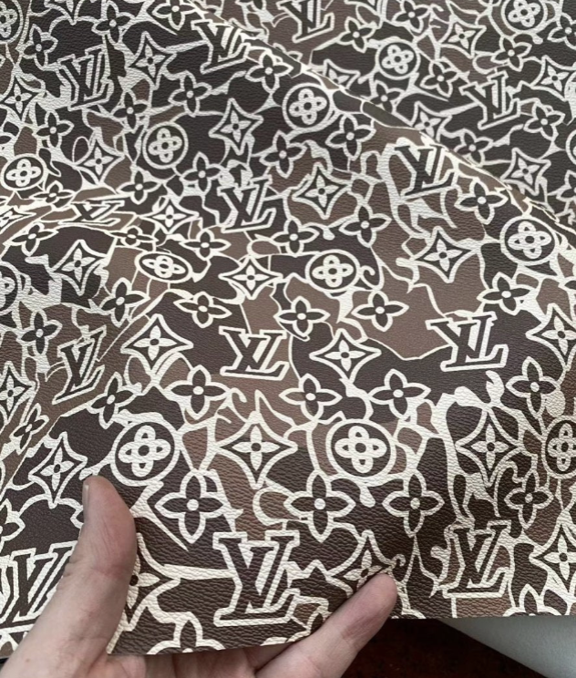Louis Vuitton Camouflage Leather Sheet Designer Fabric