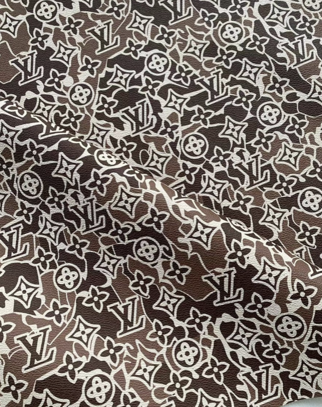 Louis Vuitton Camouflage Leather Sheet Designer Fabric