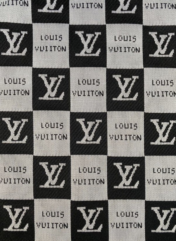 Black Louis Vuitton Knitted Stretchy Fabric for Clothing Bespoke
