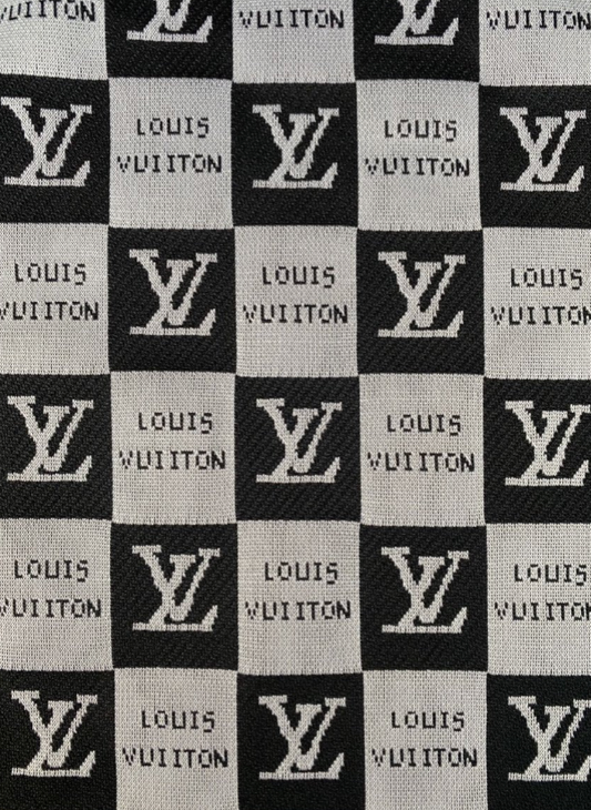 Black Louis Vuitton Knitted Stretchy Fabric for Clothing Bespoke