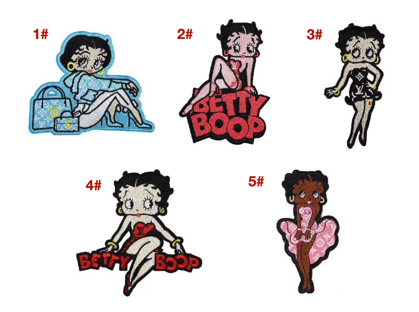 Embroidery LV Betty Patches Custom Clothing Jackets