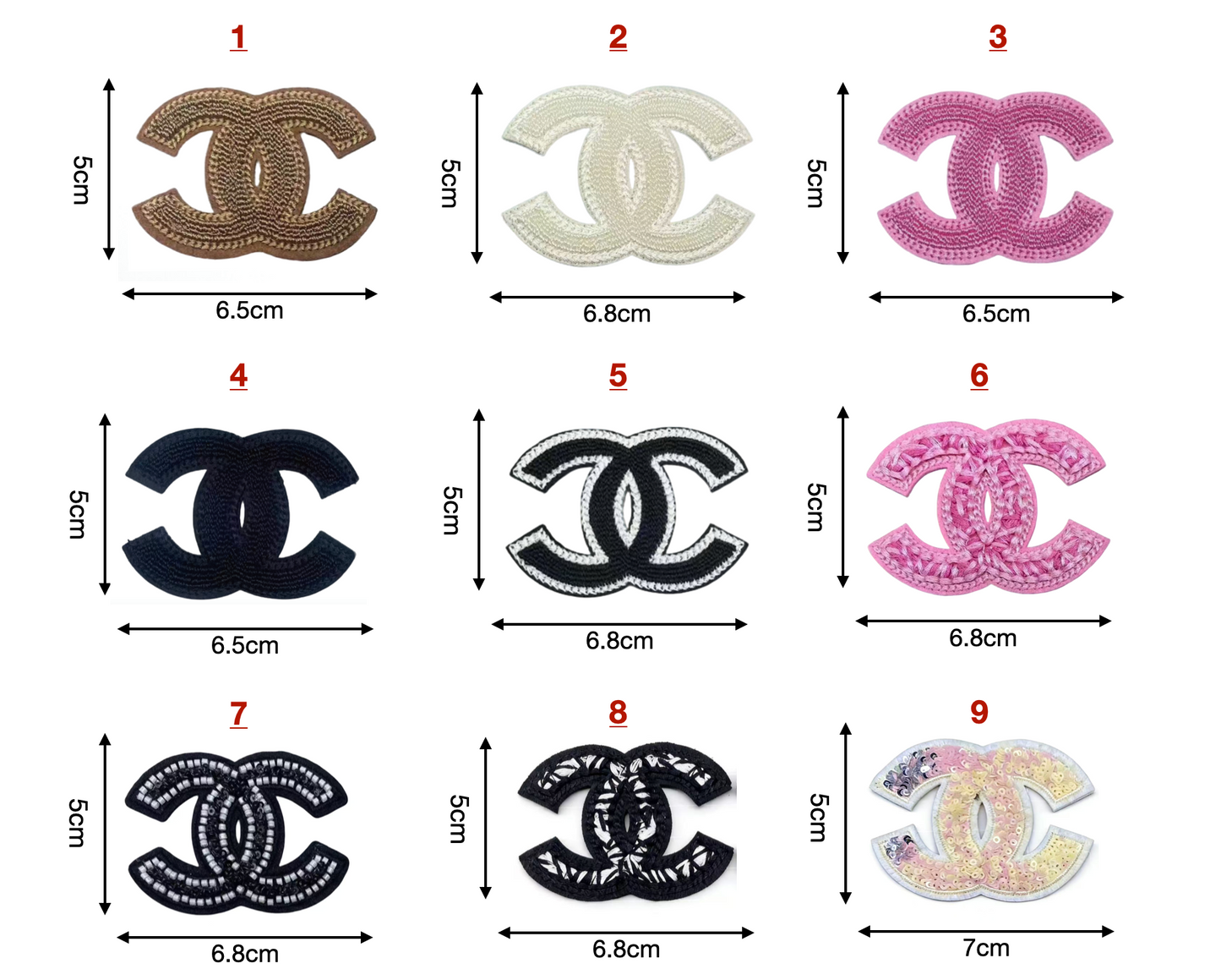 Embroidery Chanel Patches Custom Clothing Jackets