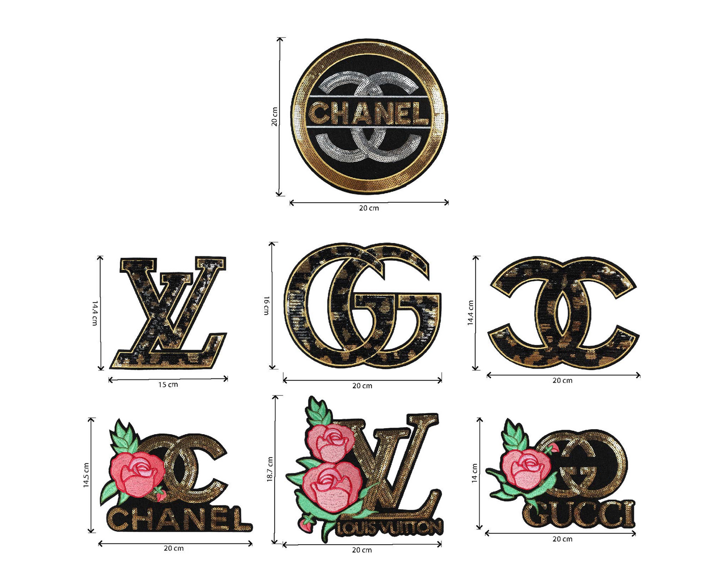 Embroidery Chanel Gucci LV Patches Custom Clothing Jackets
