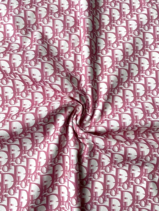 Pink Dior Cotton Sewing Fabric Sold by Yard for Handmade DIY Projects
