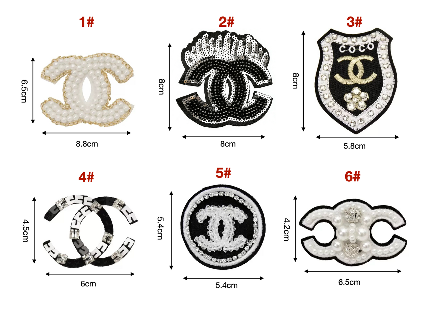 Chanel Rhinestone Embroidery Patches Beaded Patches Custom Clothing Shoes For Handcraft